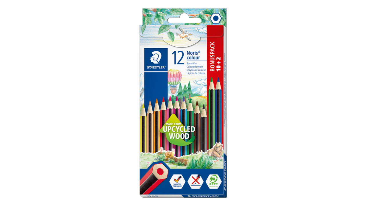 Kleurpotlood Noris 185 set à 10+2 kleuren gratis