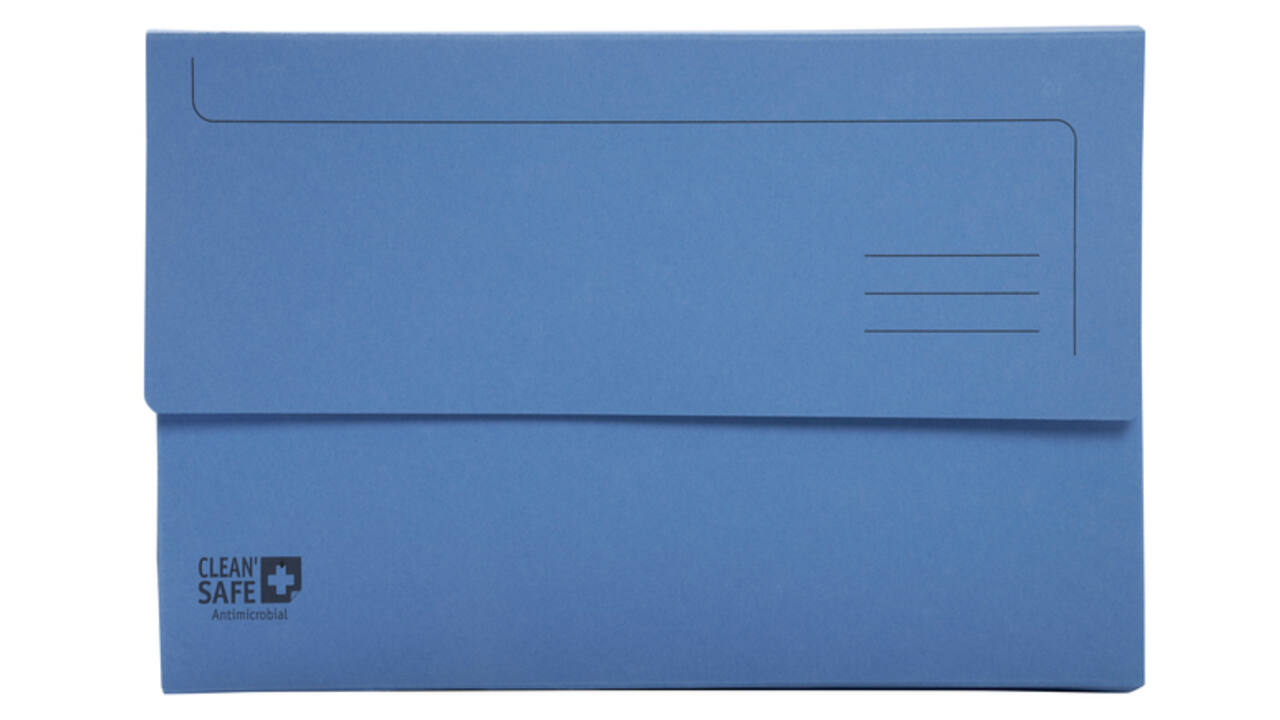 Pocketmap Exacompta Clean'Safe A4 400gr blauw 5 stuks