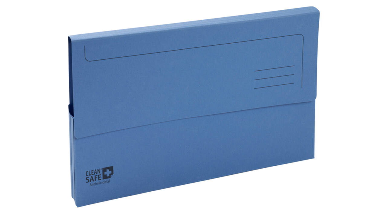 Pocketmap Exacompta Clean'Safe A4 400gr blauw 5 stuks
