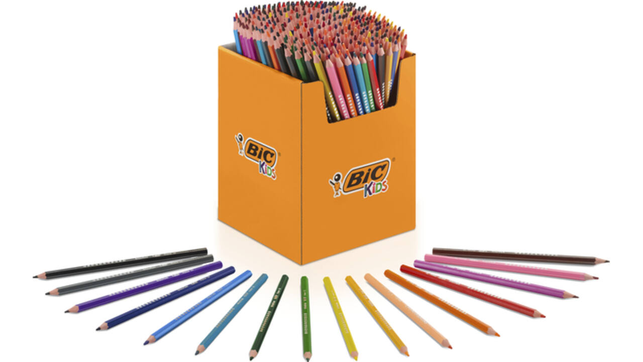 Kleurpotloden BicKids Evolution ecolutions ass schoolbox à 288 stuks