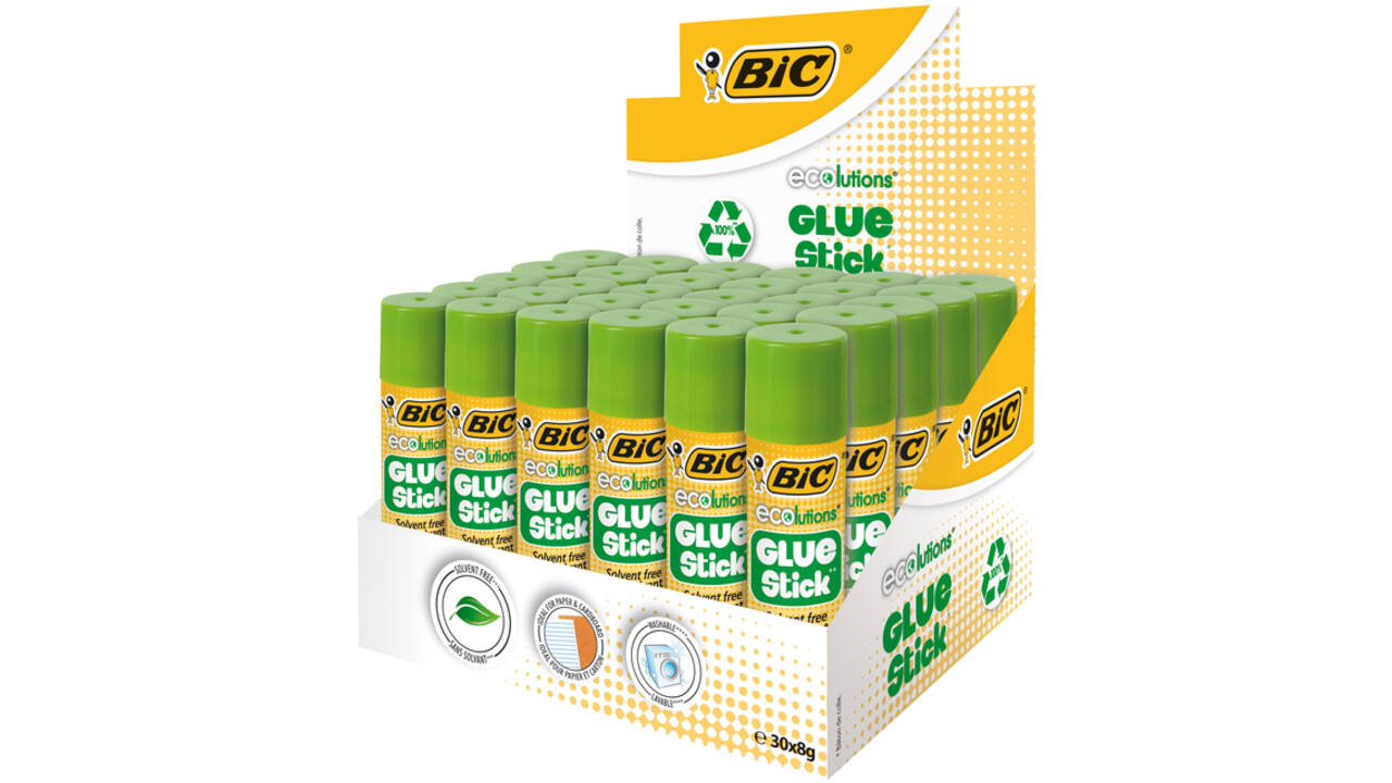 Lijmstift Bic ecolutions 8gr doos à 20+10 gratis