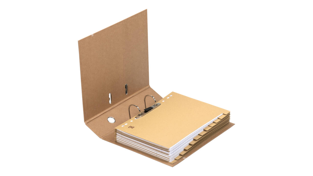 Ordner Oxford Touareg A4 80mm karton naturel/wit