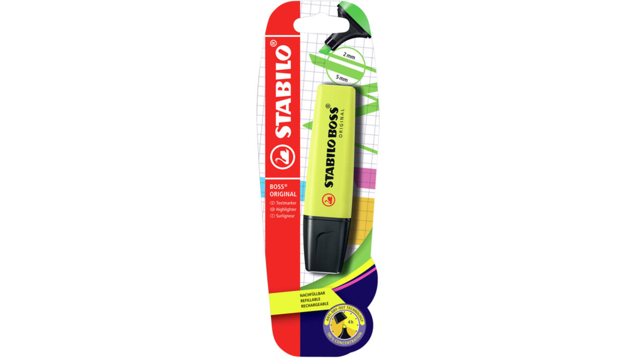 Markeerstift STABILO BOSS Original 70/24 geel blister à 1 stuk