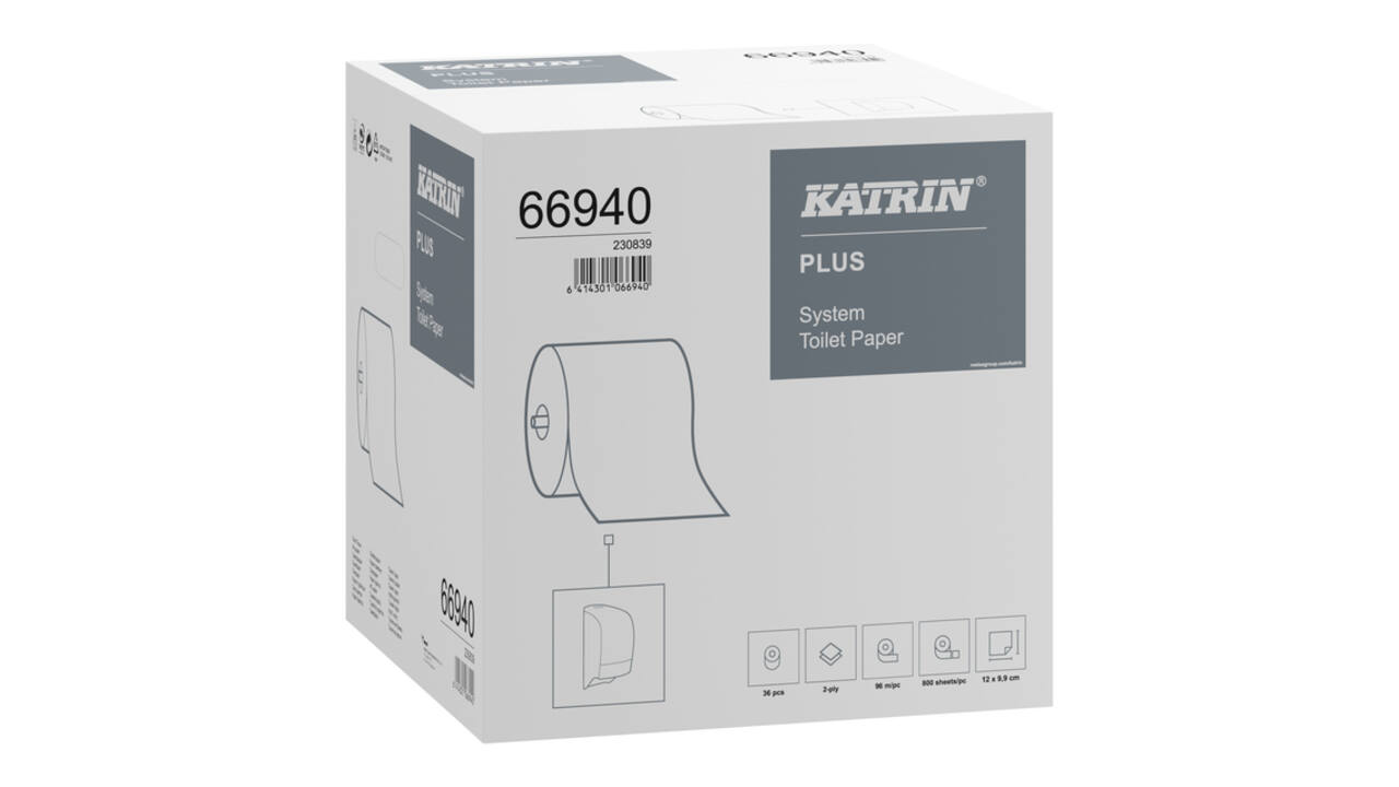 Toiletpapier Katrin Plus systeemrol 2-laags 96m wit 66940