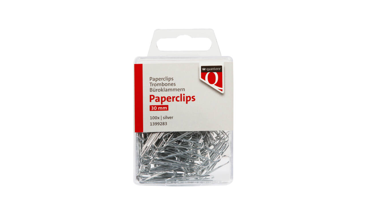Paperclip Quantore 30mm rond 100 stuks zilver