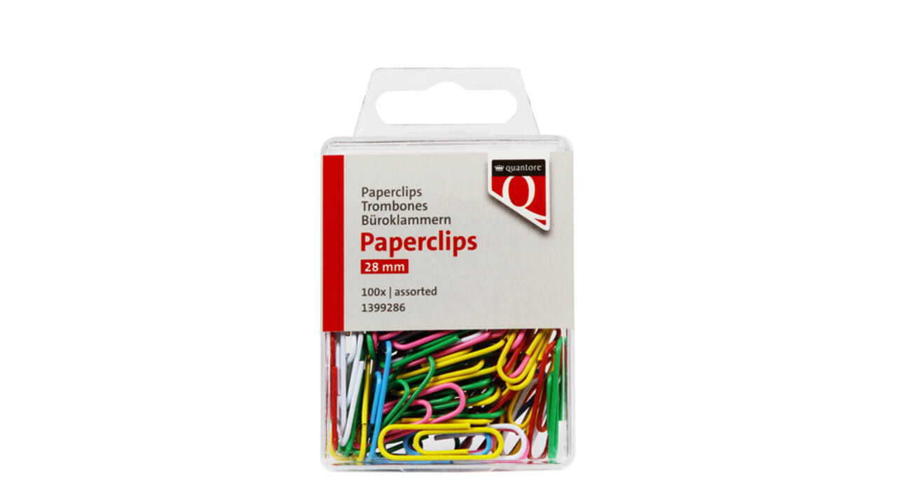 Paperclip Quantore 28mm 100 stuks assorti