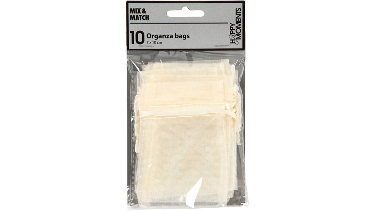 Organza zakjes Creativ Company 7x10cm 10 stuks off-white 10 zak