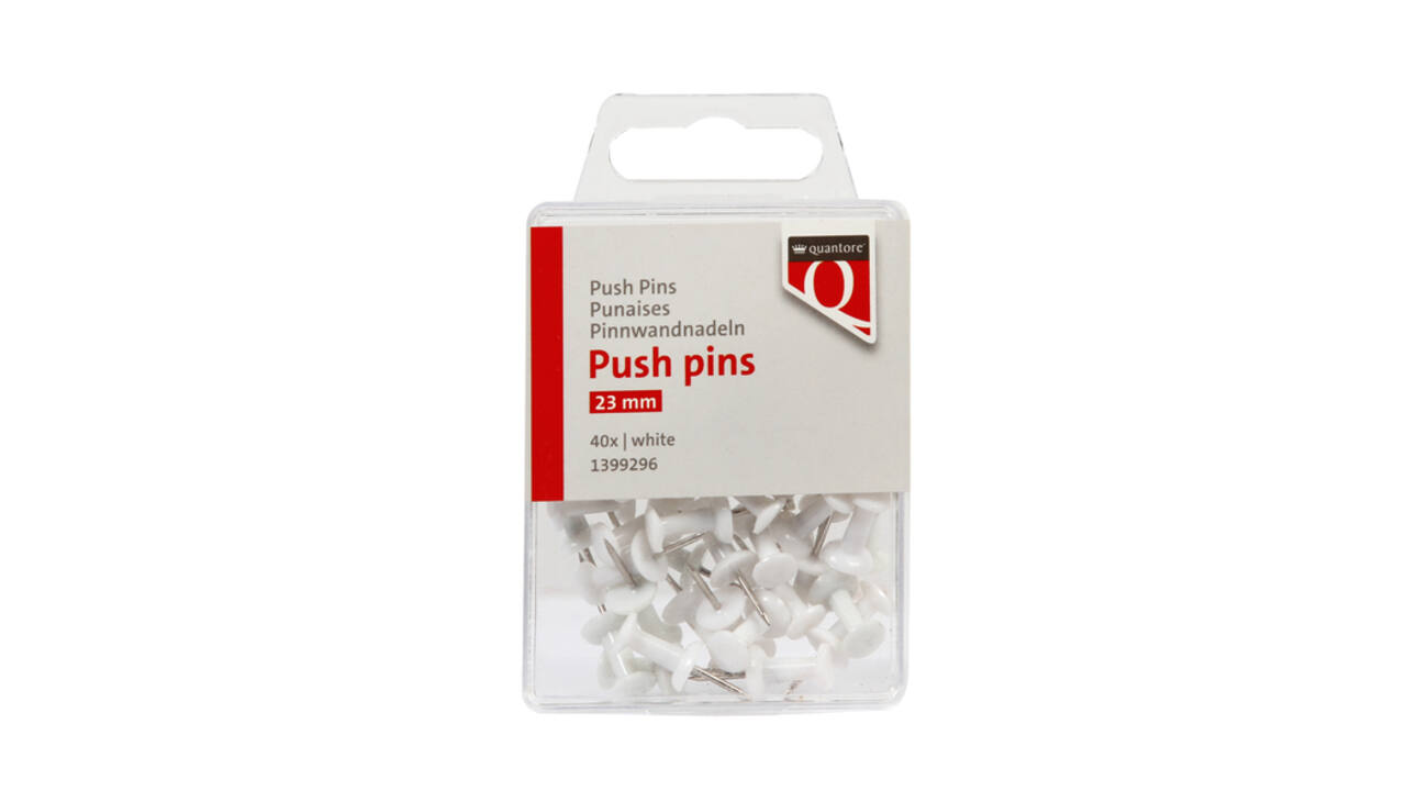 Push pins Quantore 40 stuks wit