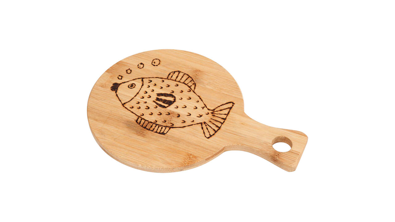 Snijplank Creativ Company rond Ø 17cm, lengte 24cm bamboe
