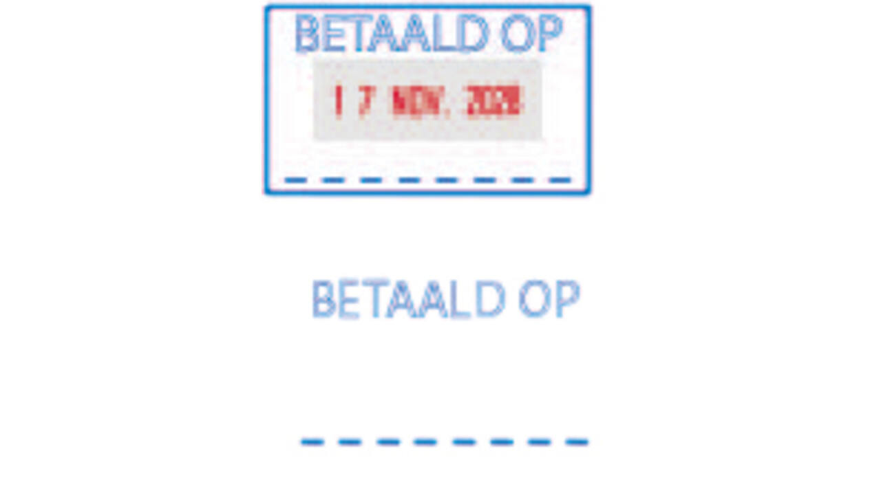 Woord-datumstempel Trodat Printy 4750 betaald op
