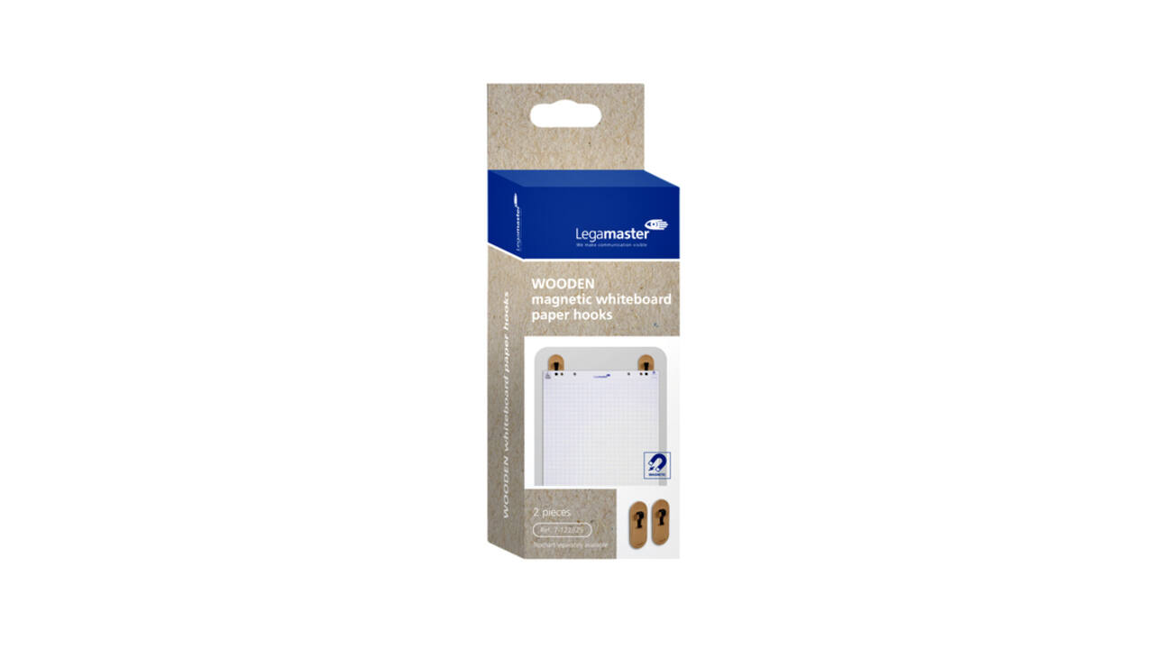 Whiteboard papierhaak Legamaster hout 2 stuks
