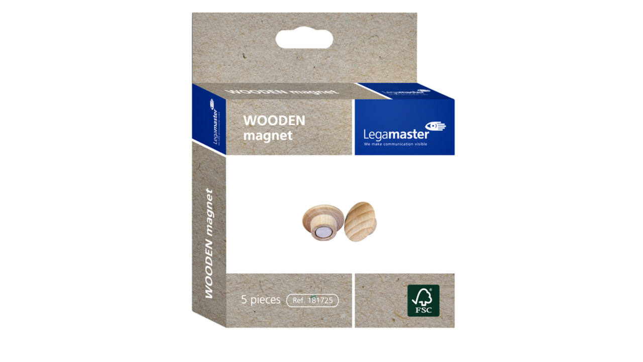 Magneet Legamaster hout 5 stuks