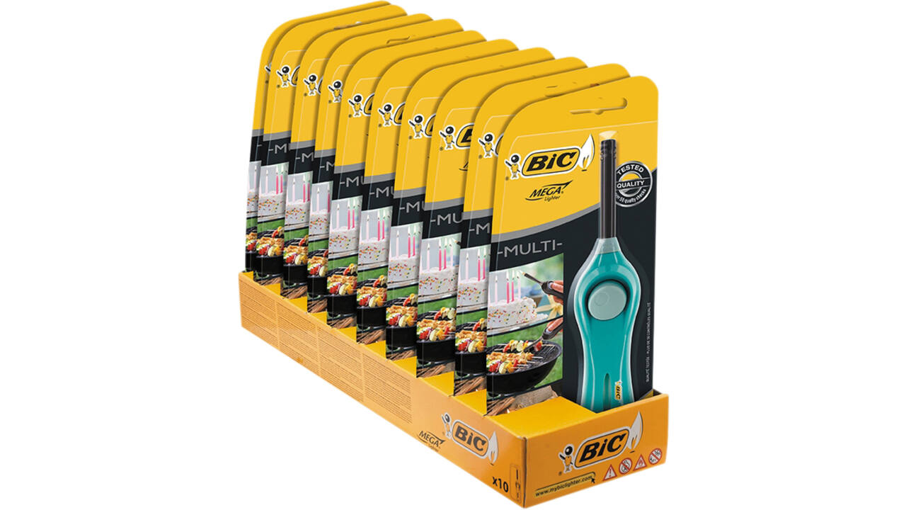 Aansteker Bic megalighter U140 multi assorti blister à 1 stuk