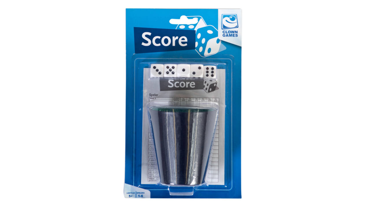 Spel dobbelset en scoreblok Clown