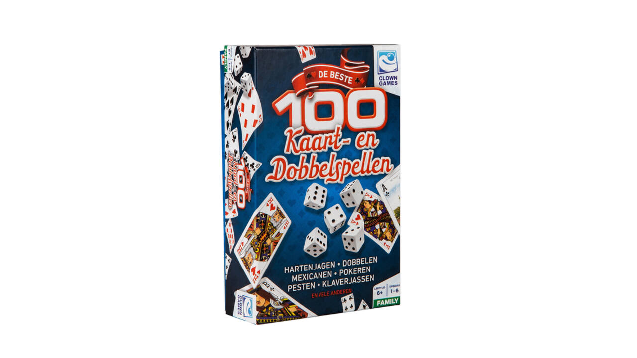 Spel speelkaarten en dobbelen Clown