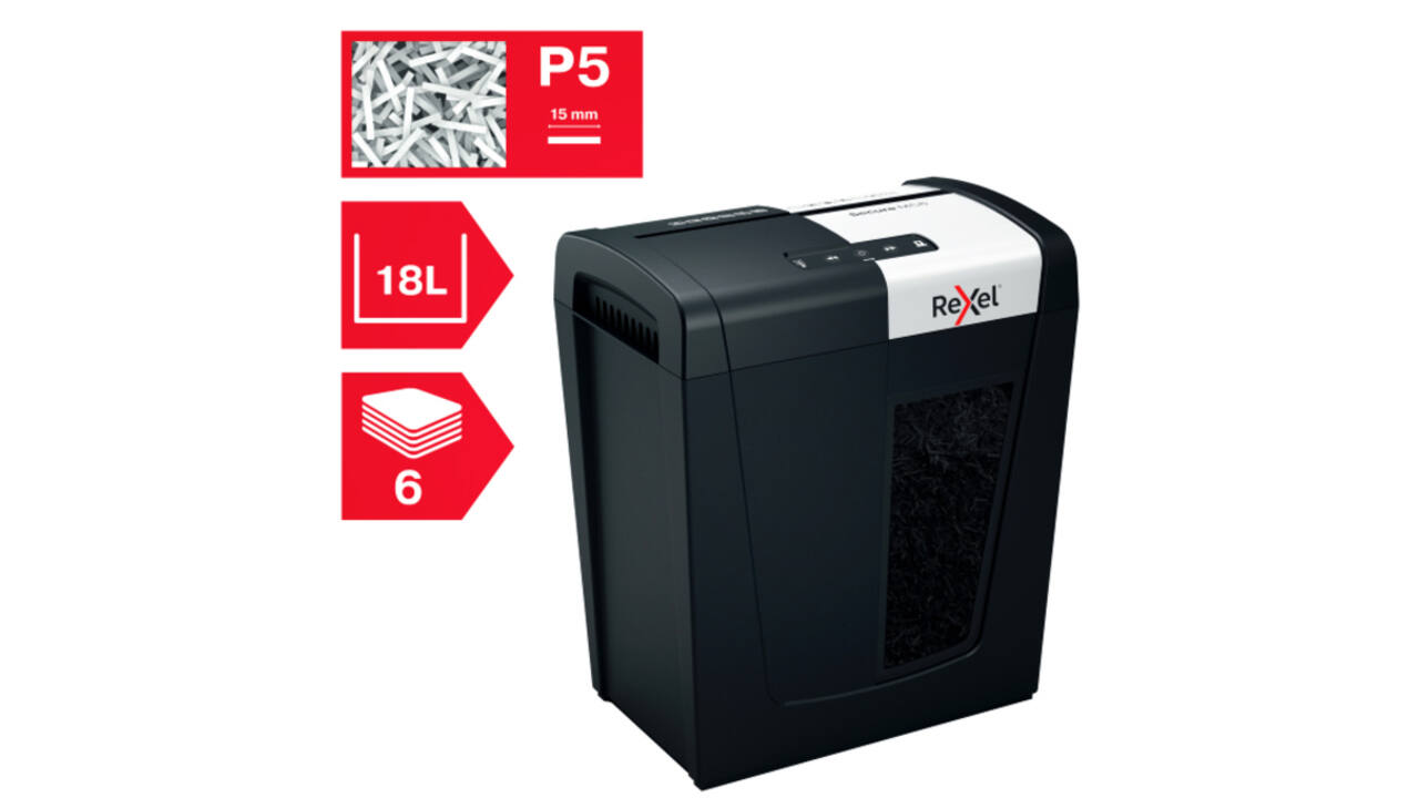 Papiervernietiger Rexel Secure MC6 snippers P5 2x15mm