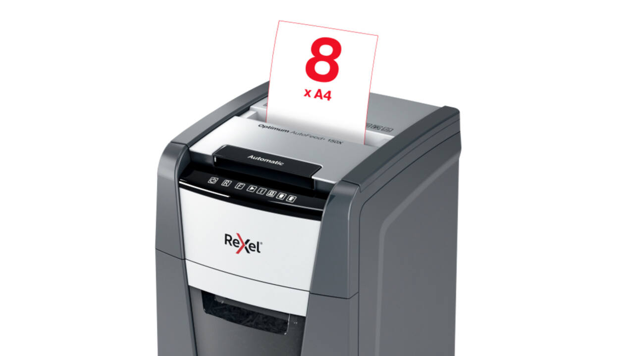 Papiervernietiger Rexel Optimum Auto+ 150X P4 snippers 4x28mm