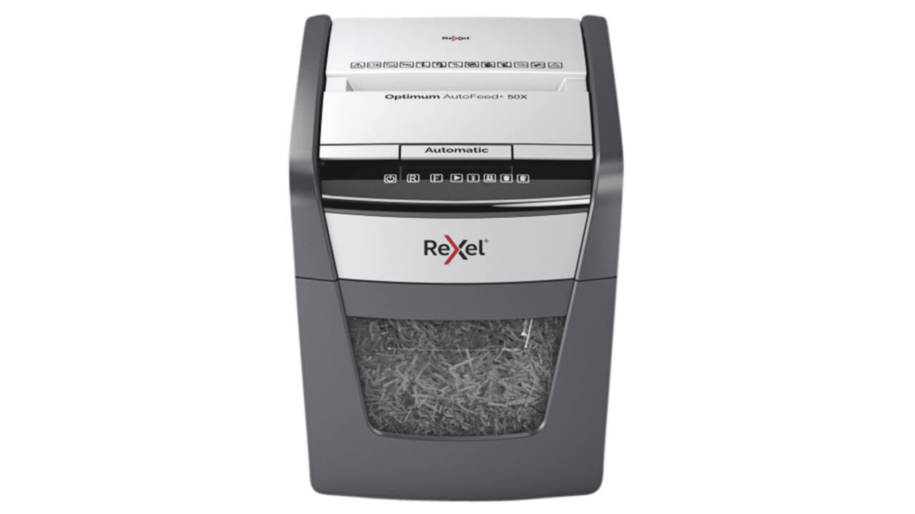 Papiervernietiger Rexel Optimum Auto+ 50X P4 snippers 4x28mm