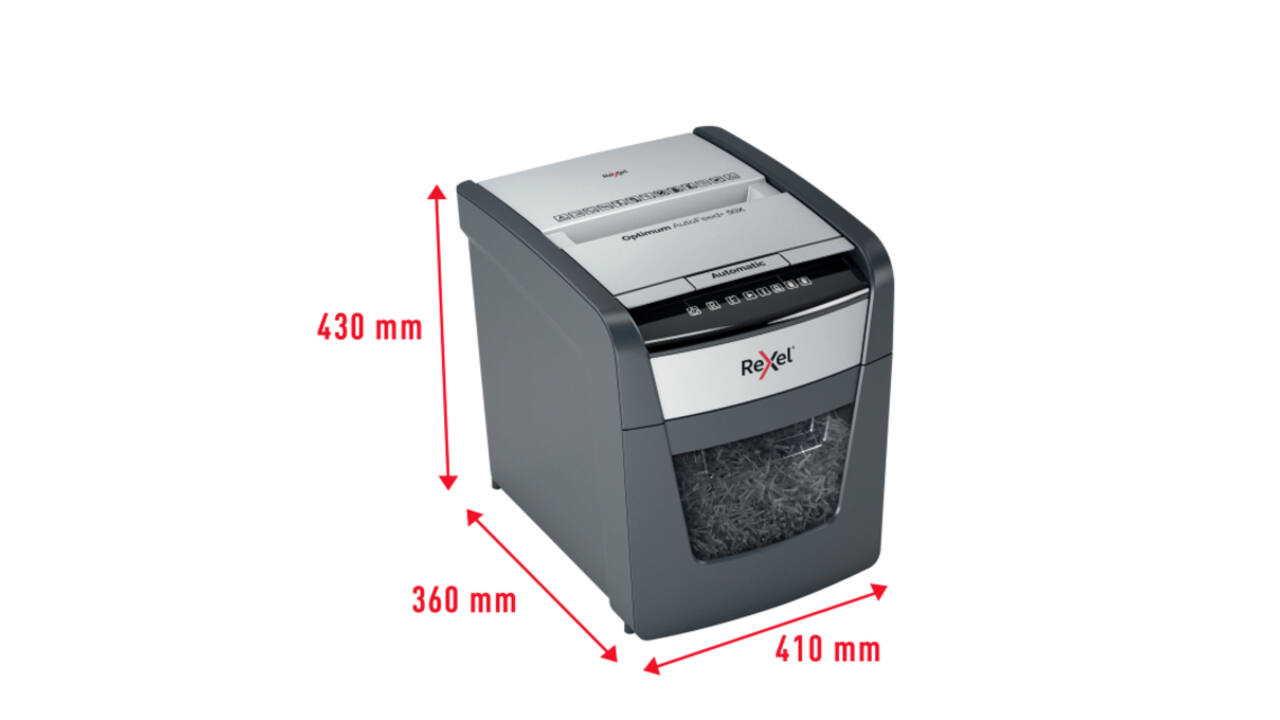 Papiervernietiger Rexel Optimum Auto+ 50X P4 snippers 4x28mm