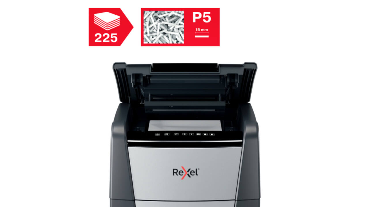 Papiervernietiger Rexel Optimum Auto+ 225M P5 snippers 2x15mm