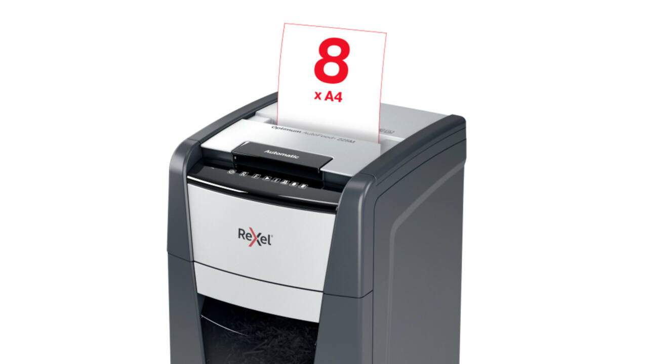 Papiervernietiger Rexel Optimum Auto+ 225M P5 snippers 2x15mm