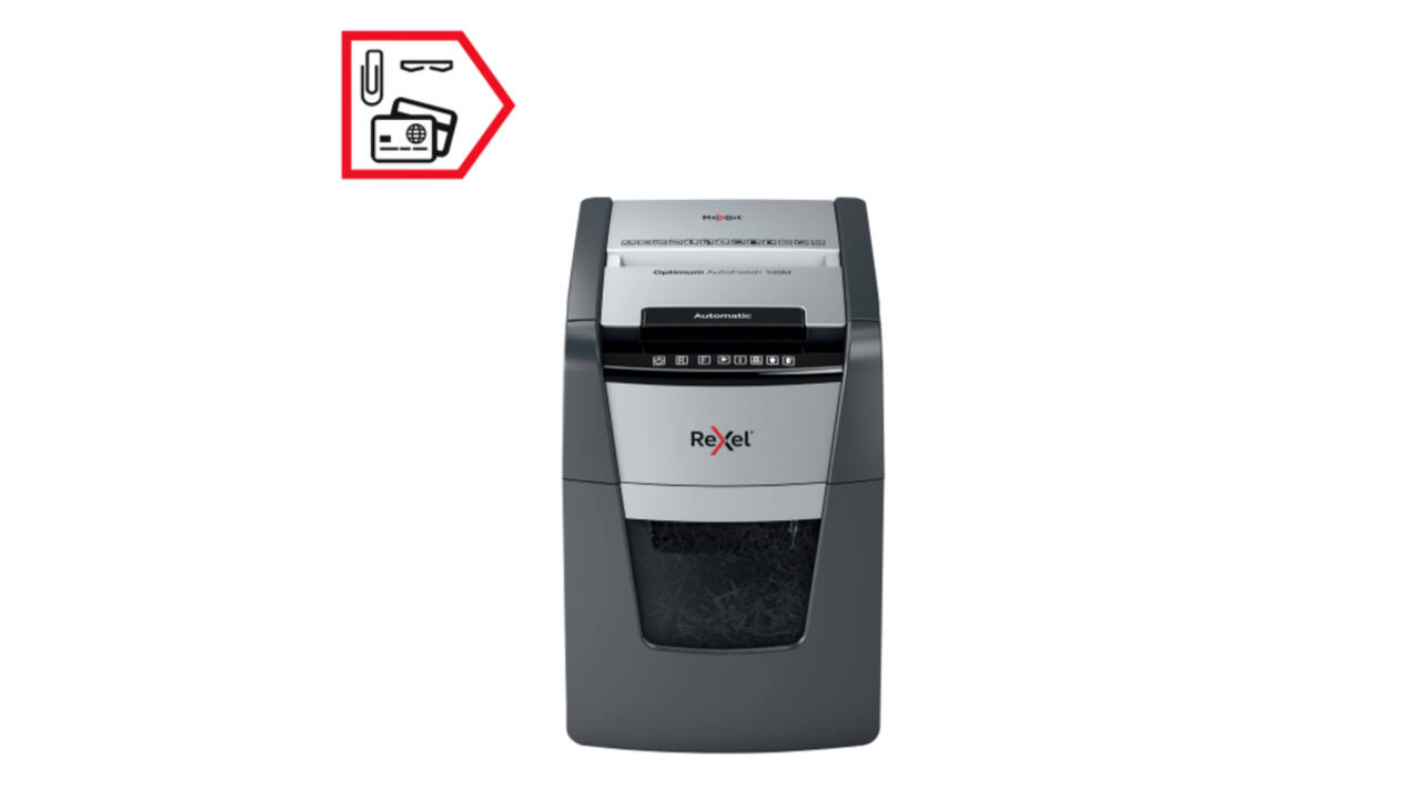 Papiervernietiger Rexel Optimum Auto+ 100M P5 snippers 2x15mm