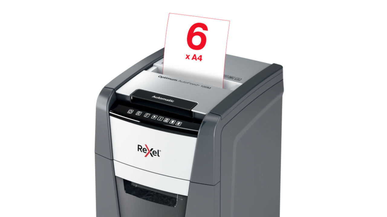 Papiervernietiger Rexel Optimum Auto+ 100M P5 snippers 2x15mm
