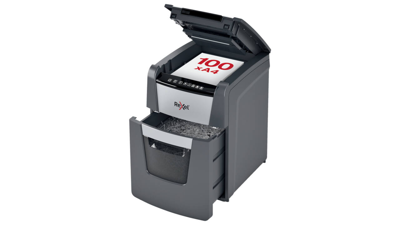 Papiervernietiger Rexel Optimum Auto+ 100M P5 snippers 2x15mm