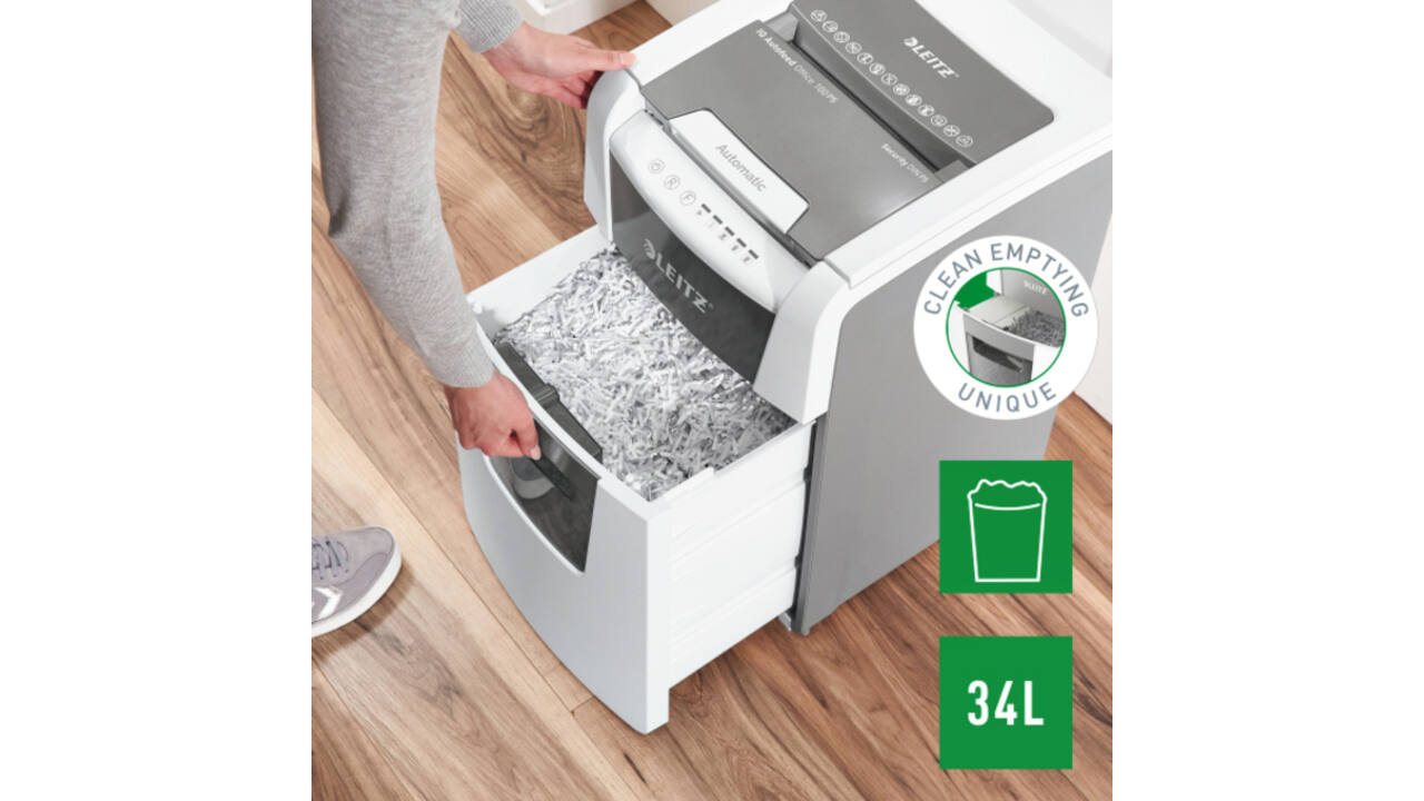Papiervernietiger Leitz IQ Auto+ Small Office 100 P5 snippers 2x15mm