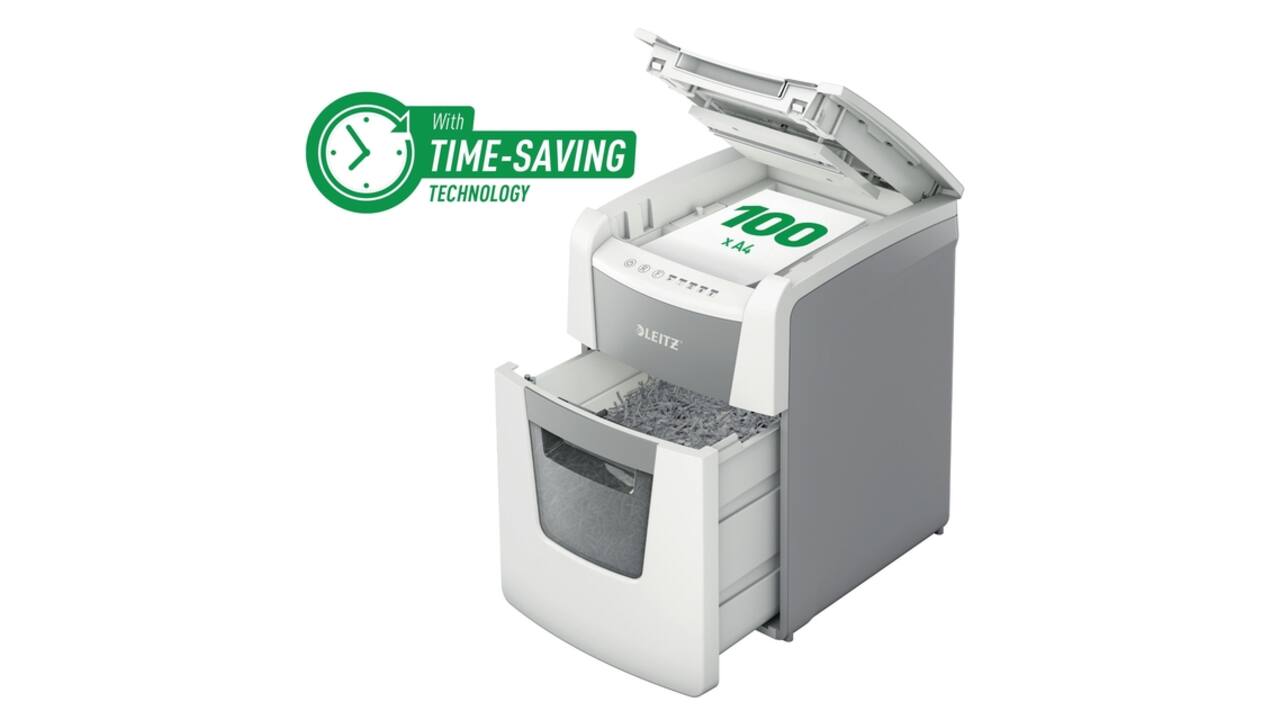 Papiervernietiger Leitz IQ Auto+ Small Office 100 P4 snippers 4x28mm