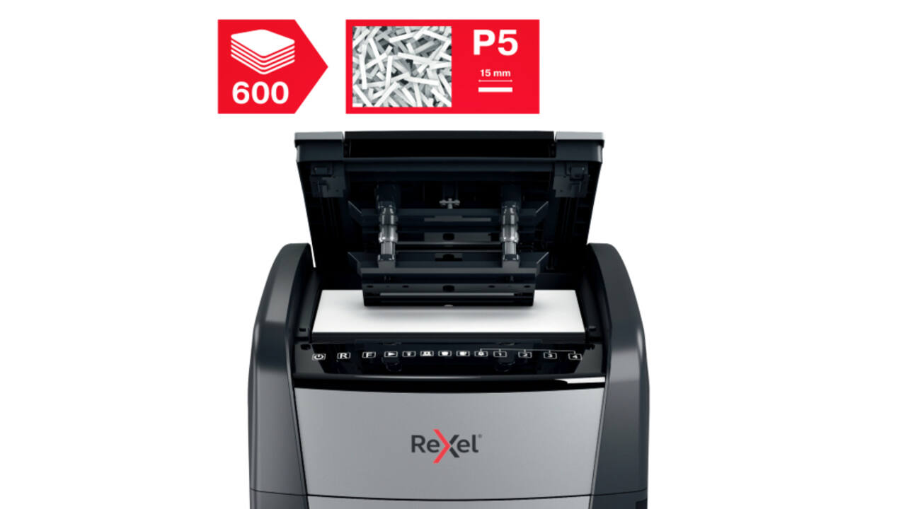 Papiervernietiger Rexel Optimum Auto+ 600M P5 snippers 2x15mm
