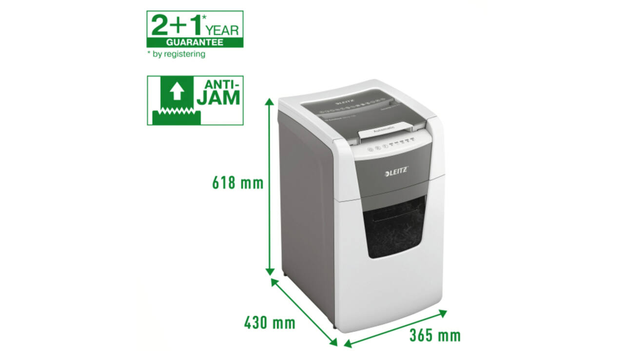 Papiervernietiger Leitz IQ Auto+ Office 150 P5 snippers 2x15mm