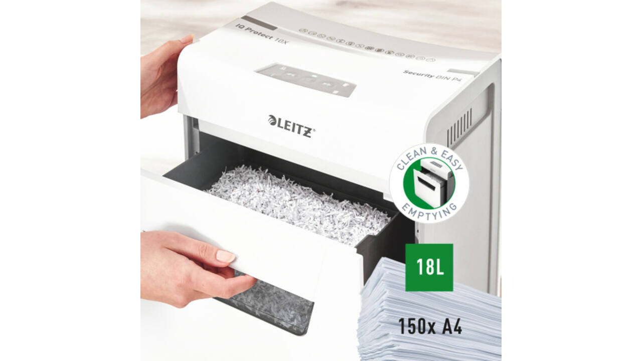 Papiervernietiger Leitz IQ Auto+ Pro 600 P4 snippers 4x28mm