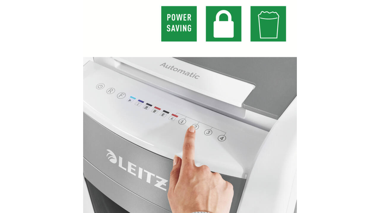 Papiervernietiger Leitz IQ Auto+ Pro 600 P4 snippers 4x28mm