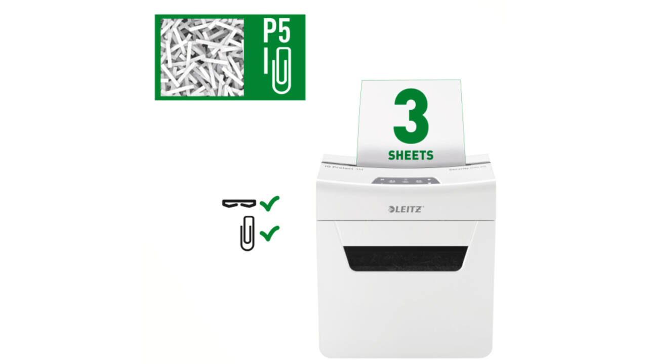 Papiervernietiger Leitz IQ Protect Premium 3M snippers 2x15mm