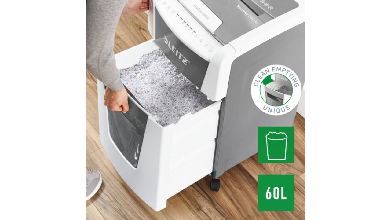 Papiervernietiger Leitz IQ Auto+ Office 300 P4 snippers 4x28mm