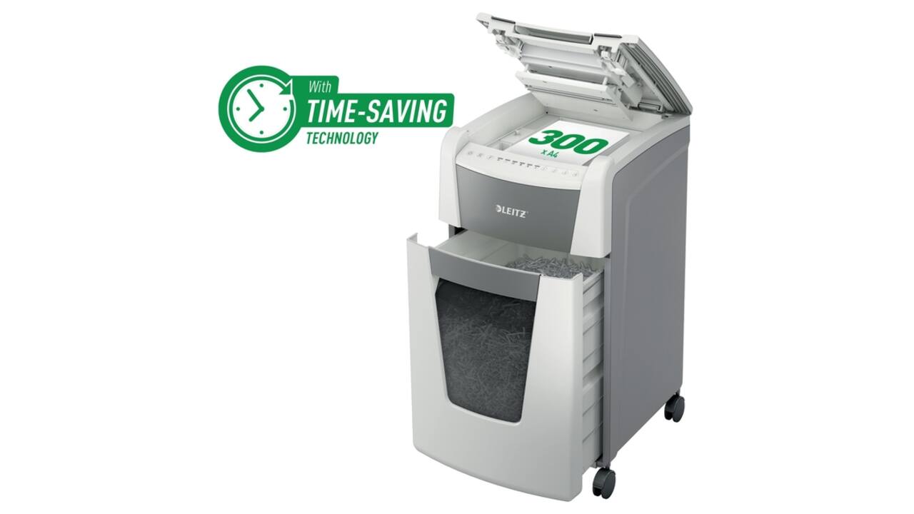 Papiervernietiger Leitz IQ Auto+ Office 300 P4 snippers 4x28mm