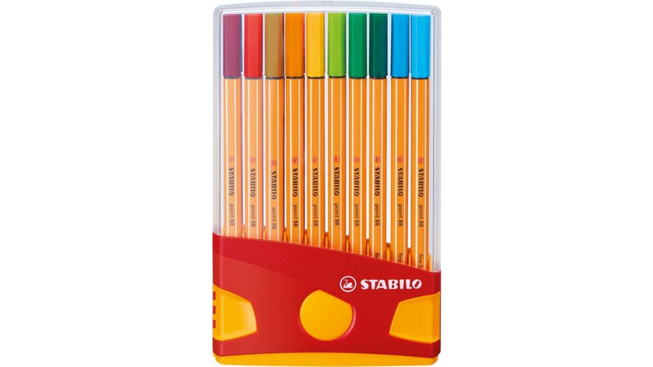 Fineliner STABILO point 88 ColorParade rollerset geel/rood F ass 20st
