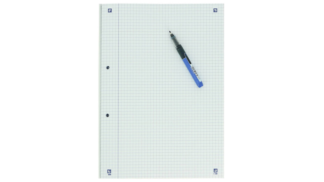 Cursusblok Oxford School A4 ruit 5x5mm 2-gaats 200 pagina's 80gr assorti