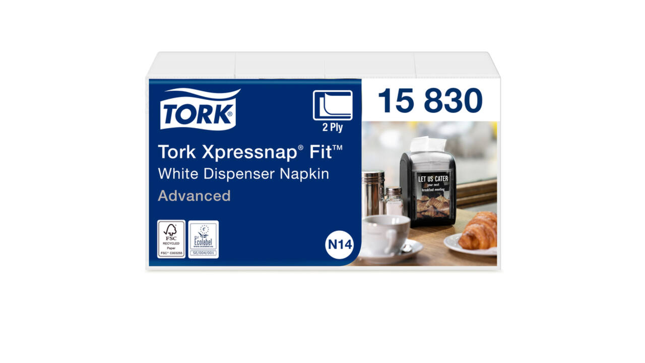 Servet Tork N14 Xpressnap Fit Advanced multifold 2-laags 213x165mm 720 vel wit 15830