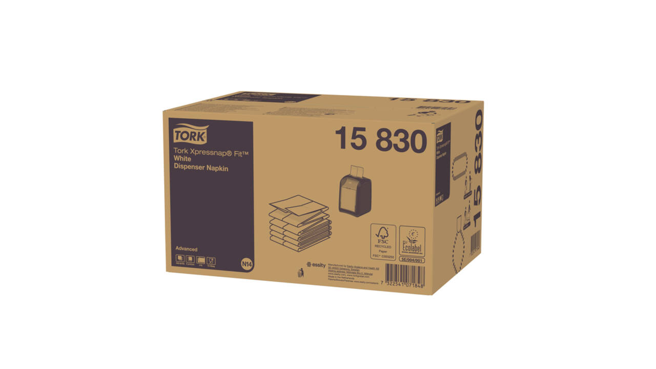 Servet Tork N14 Xpressnap Fit Advanced multifold 2-laags 213x165mm 720 vel wit 15830