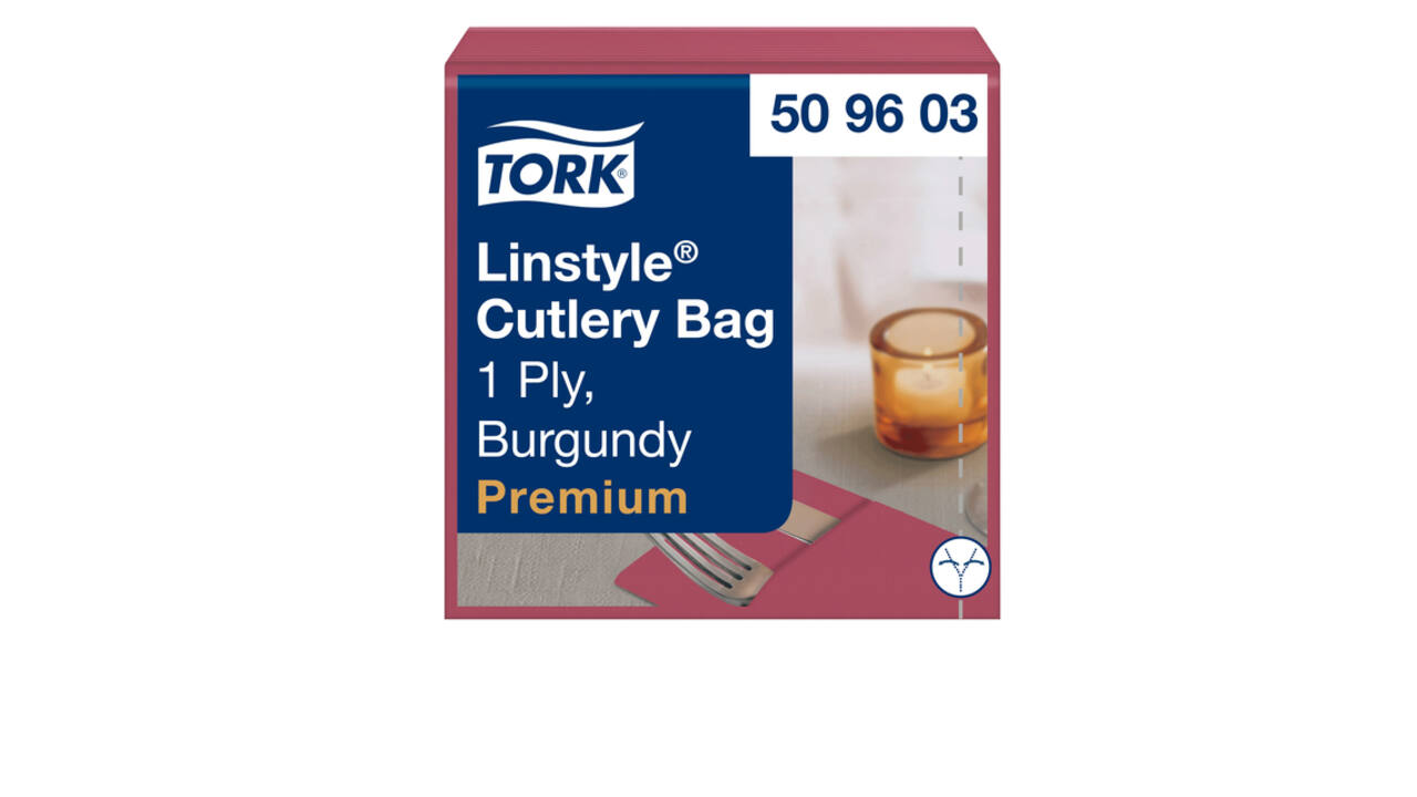 Pochette Tork Linstyle Premium 1-laags 390x390mm bordeauxrood 509603