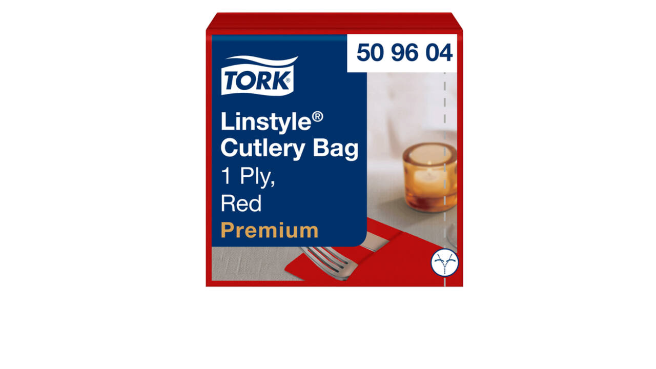 Pochette Tork Linstyle Premium 1-laags 390x390mm rood 509604