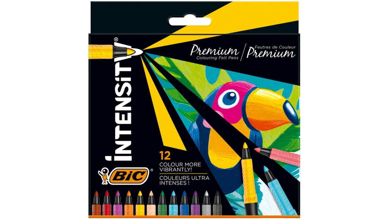 Kleurstiften Bic Intensity Premium assorti etui à 12 stuks