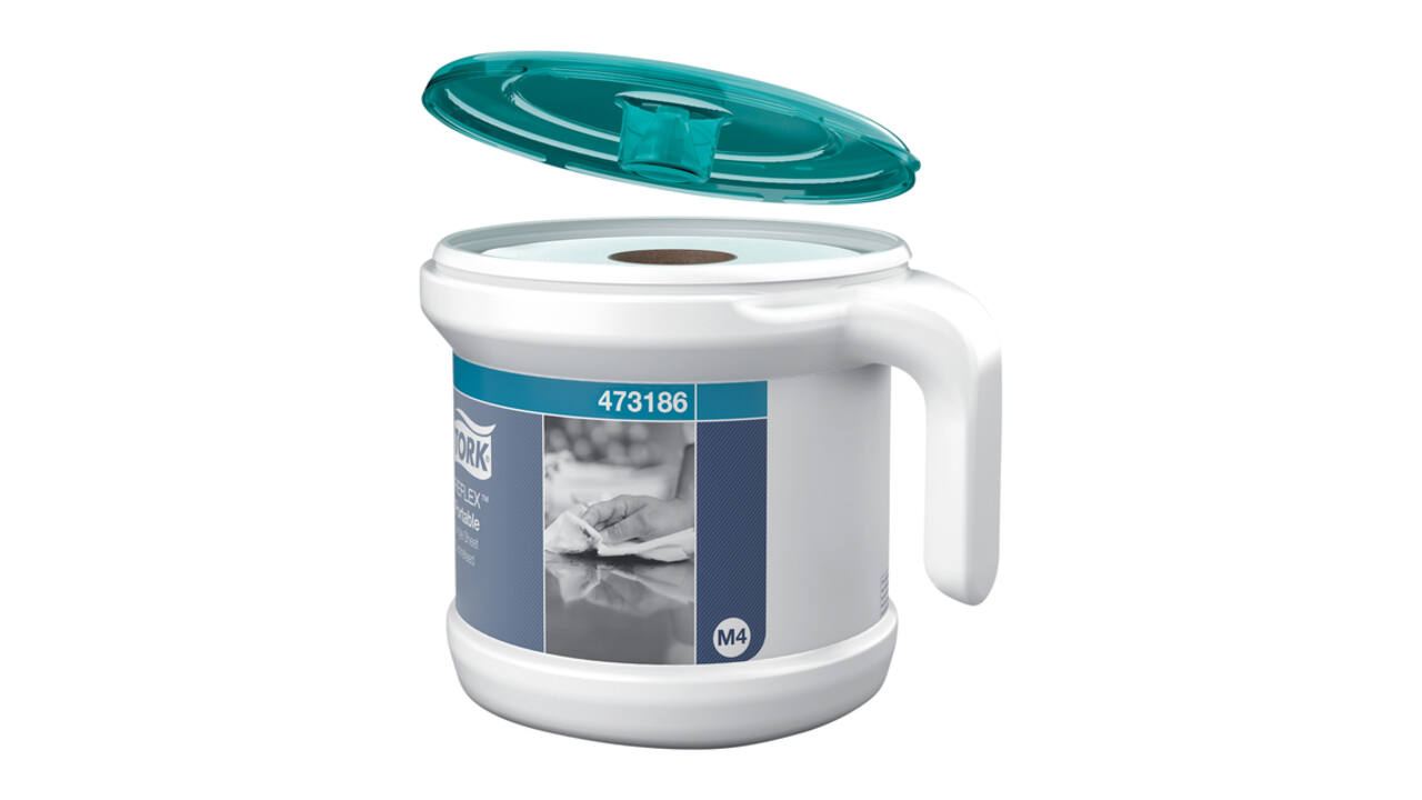 Reinigingsdoekdispenser Tork M4 Reflex Performance dispenserdoos startpakket wit 473186