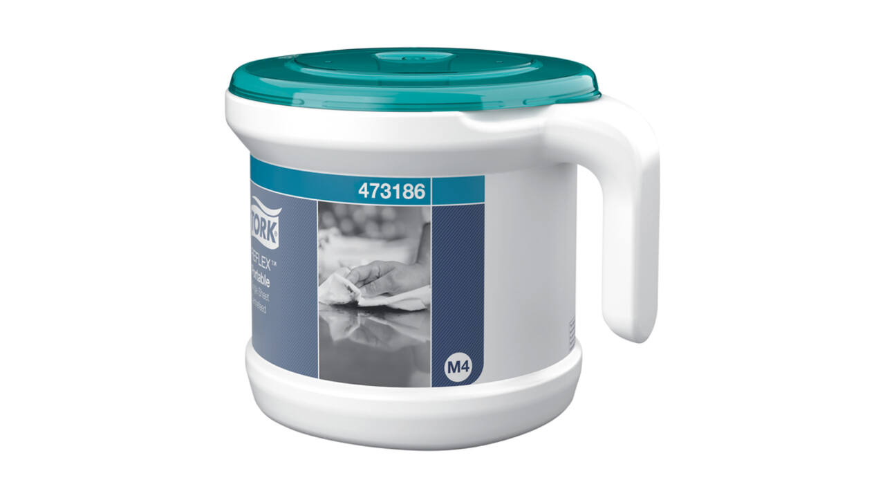 Reinigingsdoekdispenser Tork M4 Reflex Performance dispenserdoos startpakket wit 473186