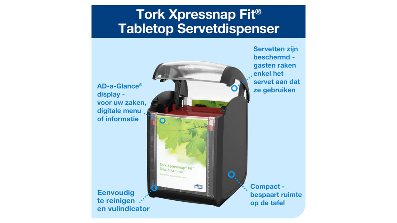 Servetdispenser Tork N14 Xpressnap Fit Signature line zwart 272900