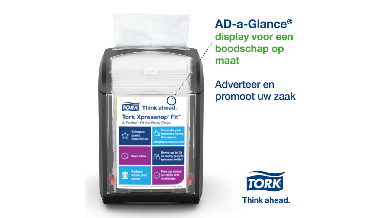 Servetdispenser Tork N14 Xpressnap Fit Signature line zwart 272900