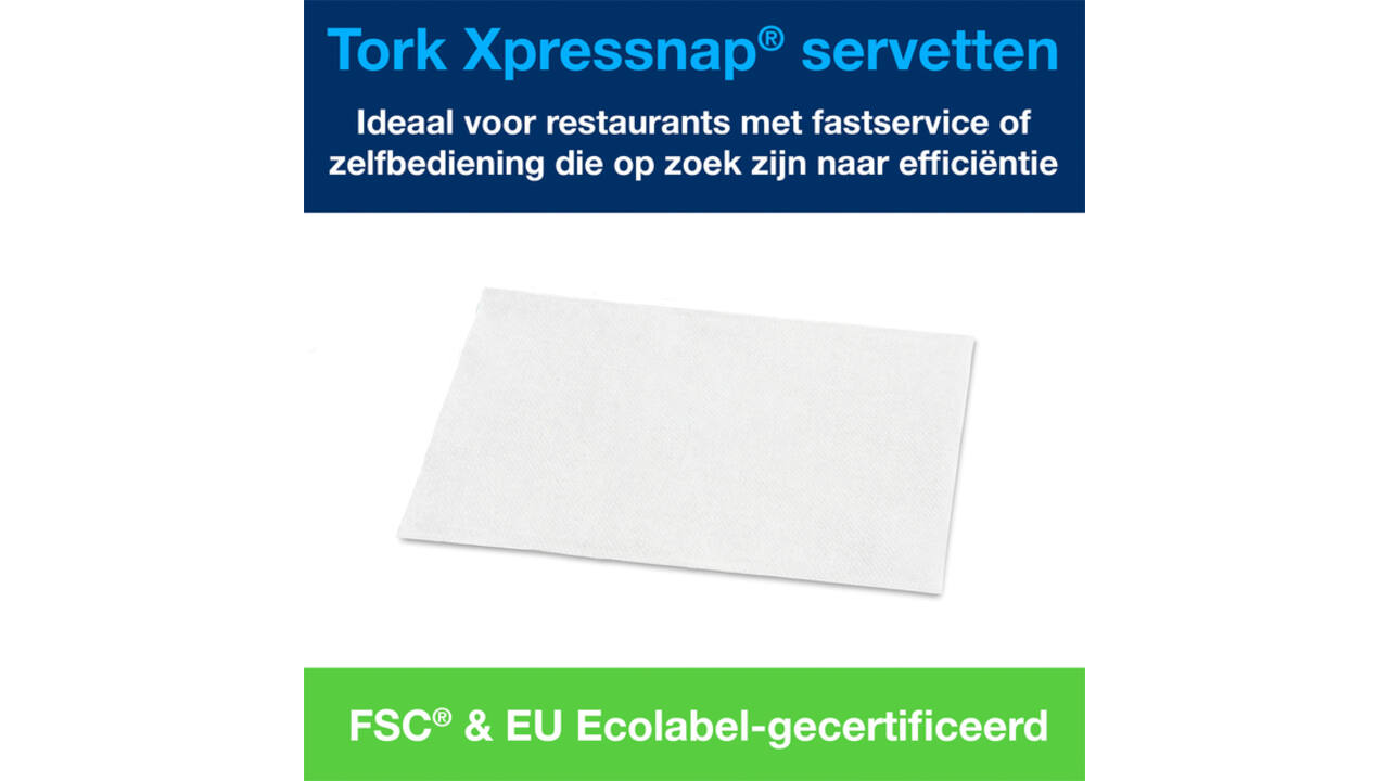 Servet Tork N4 Xpressnap Premium 1/2 vouw 2-laags 213x165mm 1000 vel wit 15850
