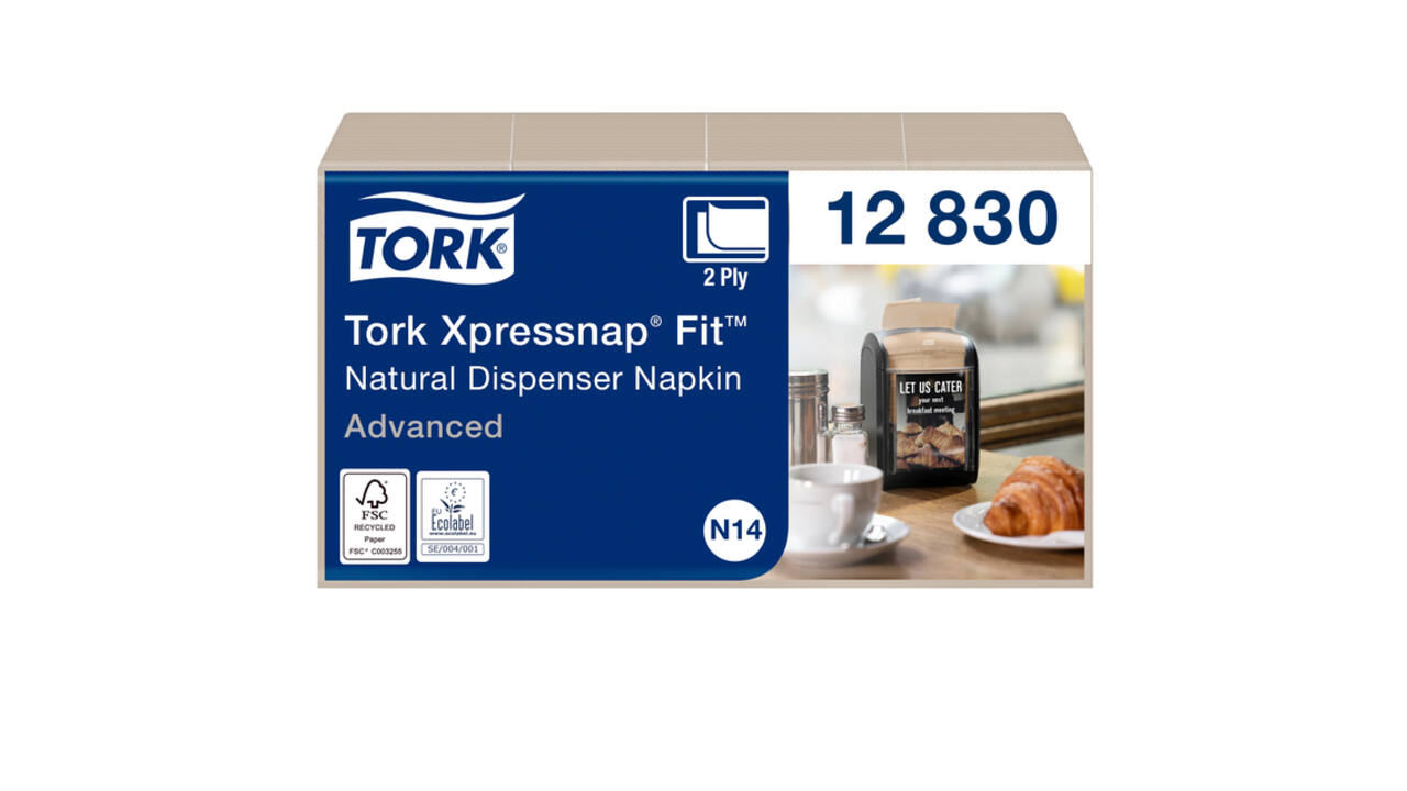 Servet Tork N14 Xpressnap Fit Advanced multifold 2-laags 213x165mm 720 vel naturel 12830